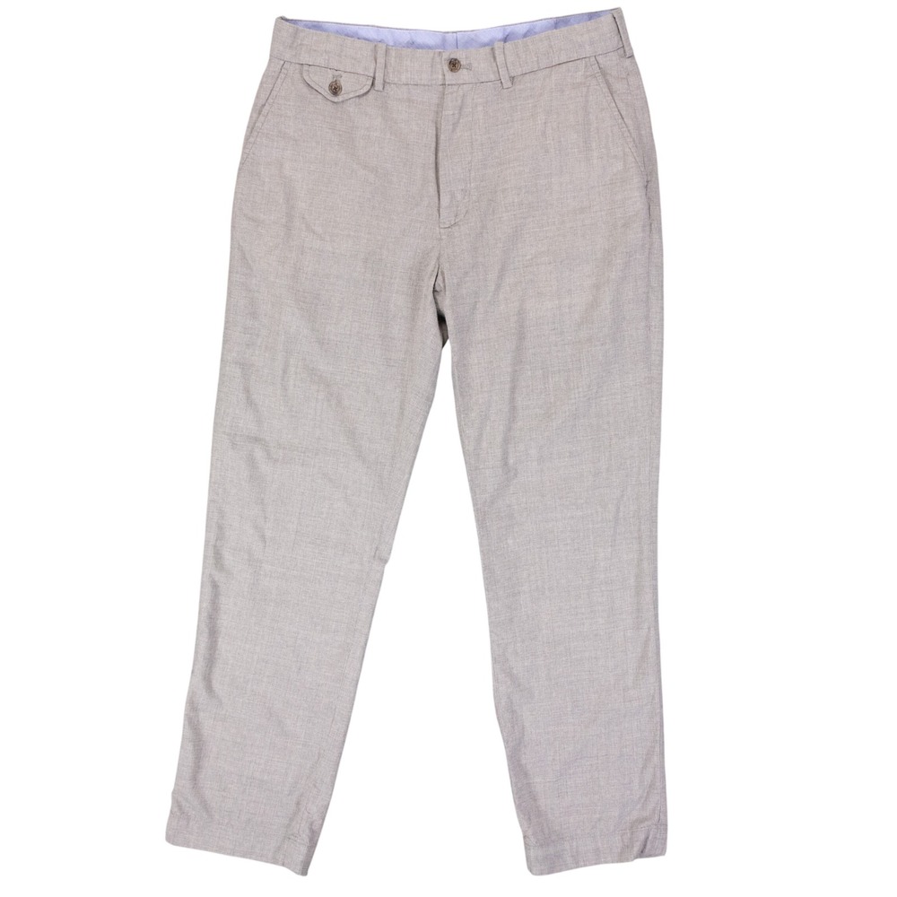 Polo Golf Ralph Lauren Pants Mens 34x32 Grey Wool Blend Stretch Flat Front Chino